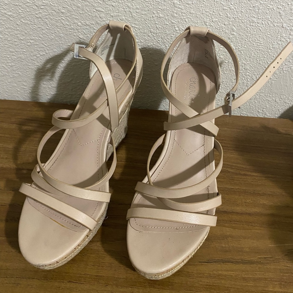 Women's Strappy Espadrille Wedge Sandals in Nude
